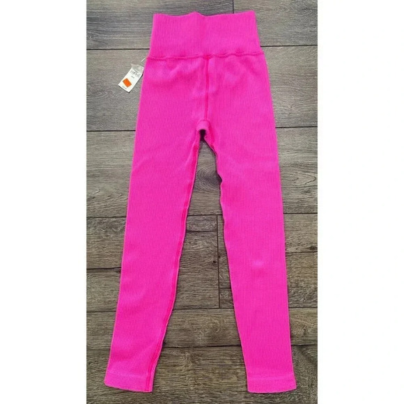 NWT Gap Fit Seamless Leggings High Rise Low Compression Hot Pink XS New - Picture 3 of 5